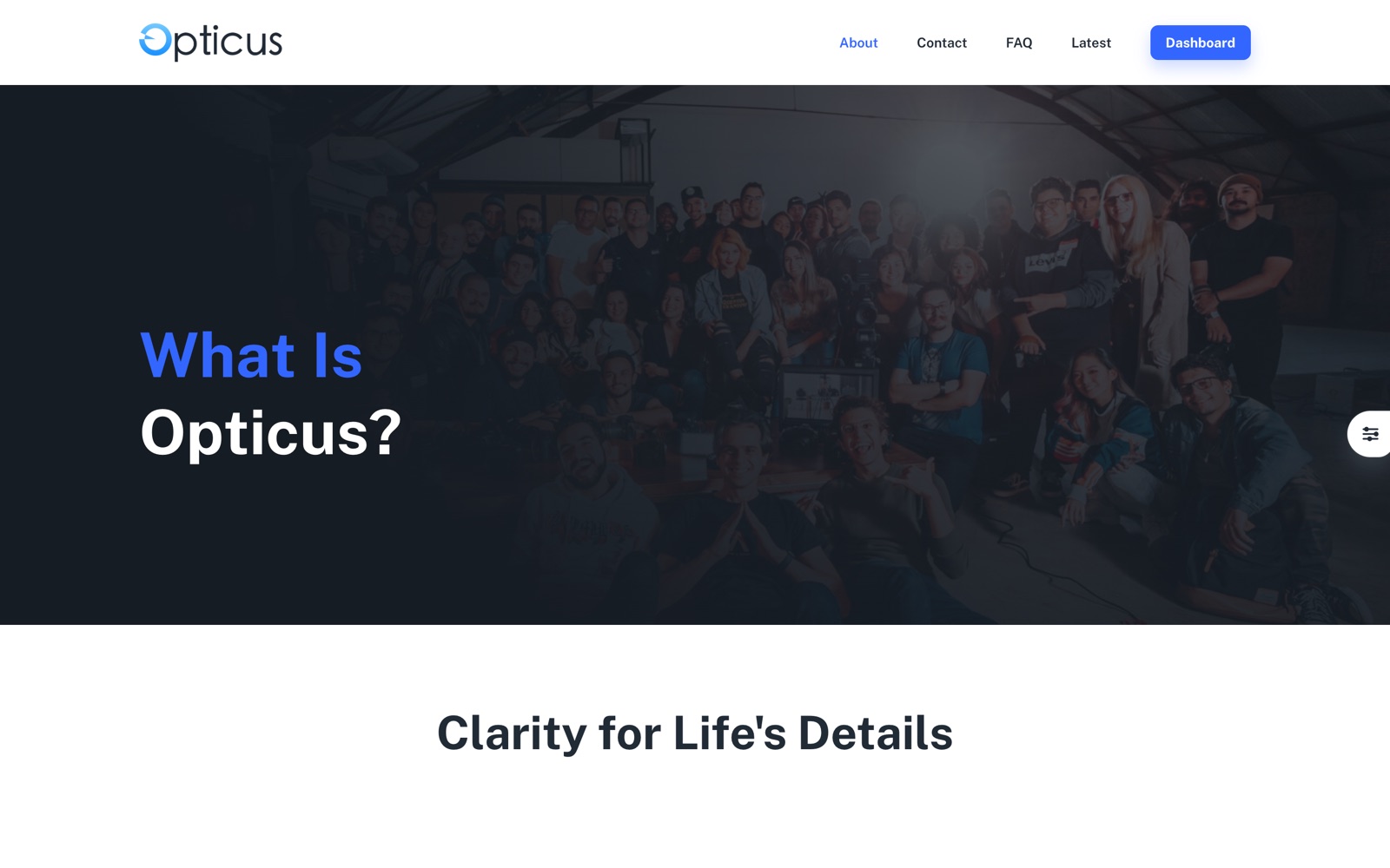 Opticus product screenshot — Secure life-management portal for families & advisors
